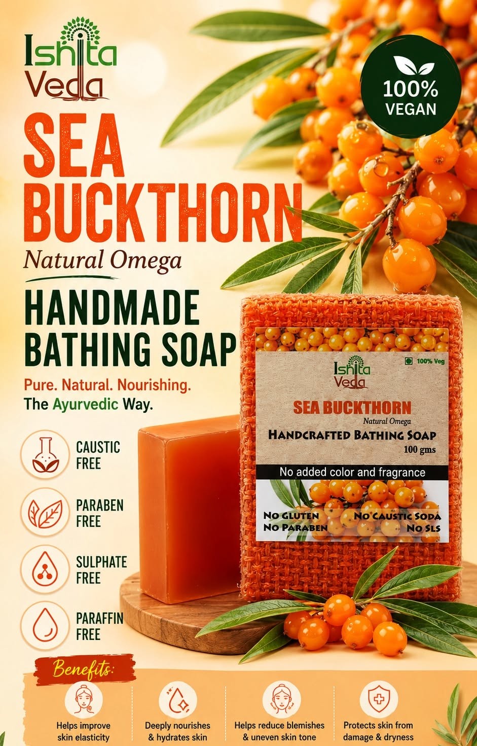 Sea Buckthorn Handcrafted Bathing Soap