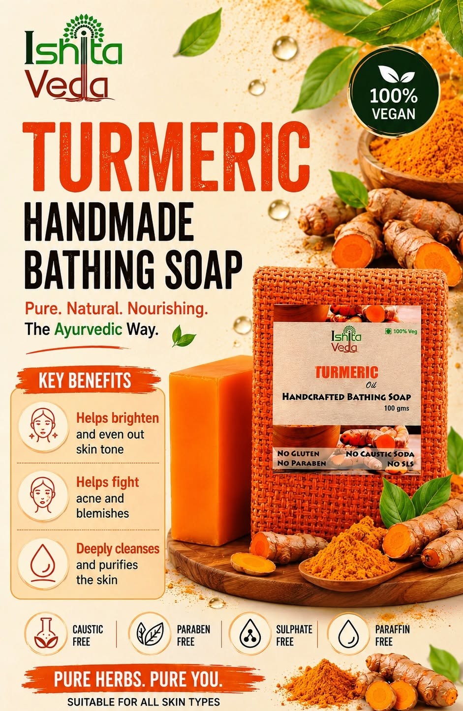 Turmeric Oil Handcrafted Bathing Soap