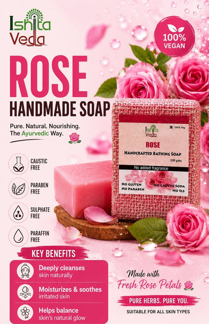 Rose Handcrafted Bathing Soap